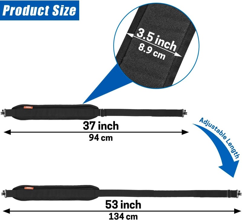 VISEMAN Crossbow Sling with Metal Swivels - Adjustable Padded Shoulder Strap (37"-53") - 1680D Polyester & Anti-Slip Backing for Archery Hunting - Image 2